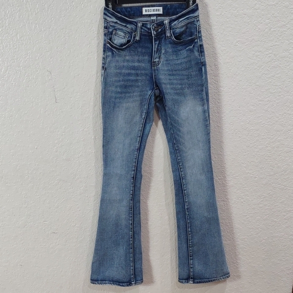 DISCLOSURE Blue Flare Wide Leg Jeans - Picture 1 of 16
